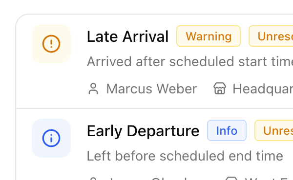Exception Tracking screenshot