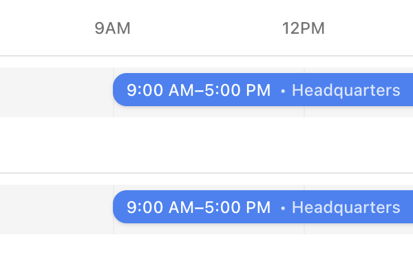 Scheduling screenshot